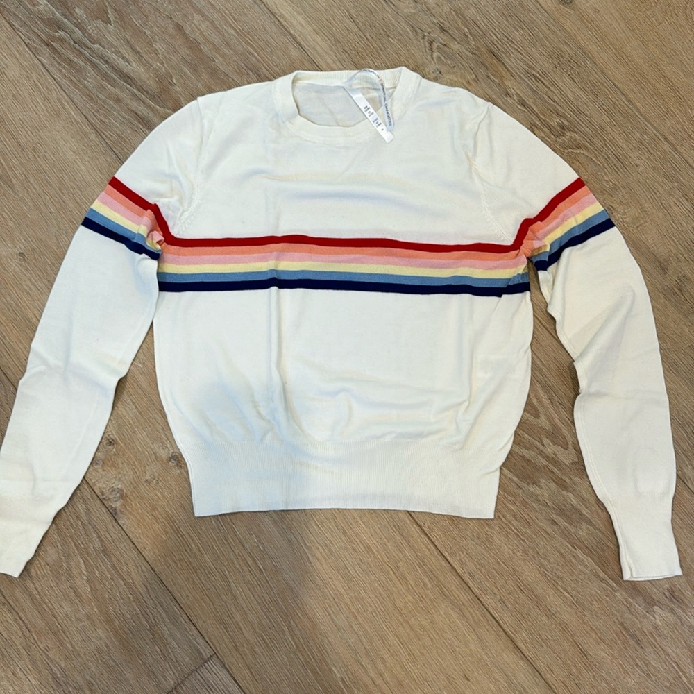 Spiritual gangster and madeleine thompson ivory sweater with rainbow size xs